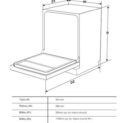 ΗΠΠ ΠΛΗΡ.ΕΝΤΟΙΧ 60CM DAVOLINE DDW 1460E E 14ΣΕΡΒ (3ο ΚΑΛΑΘΙ)